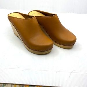 No. 6 tan leather mules -clogs size 35EU -5US
